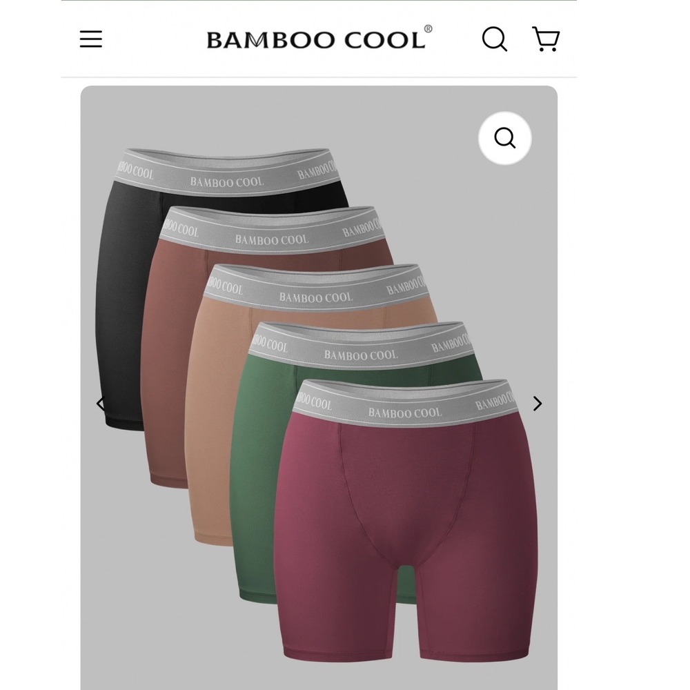 Bamboo Cool Womens Boxer Brief Underwear 5 Pack Multi Colors XXL New In Box